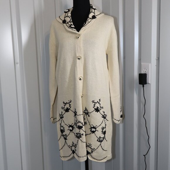 Storybook Knits Sweaters - Storybook Knits Womens Forever Famous Long Cardigan Sweater Size Med NWT Beaded